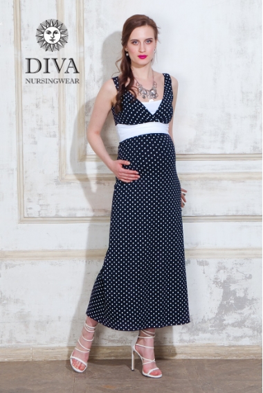 Сарафан для кормящих и беременных Diva Nursingwear Alba Maxi, Pois