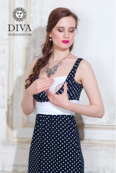 Сарафан для кормящих и беременных Diva Nursingwear Alba Maxi, Pois