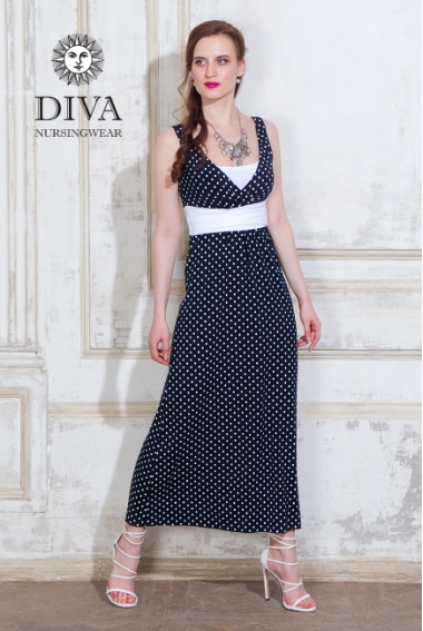 Сарафан для кормящих и беременных Diva Nursingwear Alba Maxi, Pois