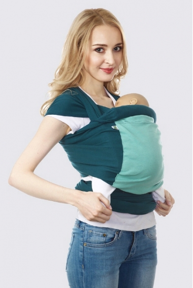 Слинг-шарф трикотажный Fusion, сине-зеленый