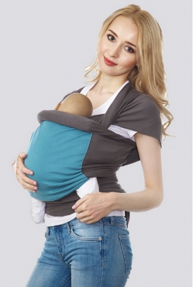 Слинг-шарф трикотажный Fusion, серо-голубой