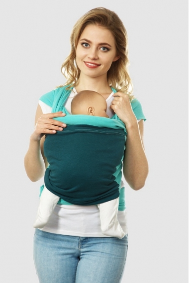 Слинг-шарф трикотажный Fusion, зеленый-зелено-синий