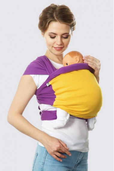 Слинг-шарф трикотажный Fusion, фиолетово-желтый