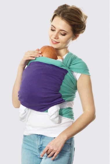 Слинг-шарф трикотажный Fusion, зеленый-синий