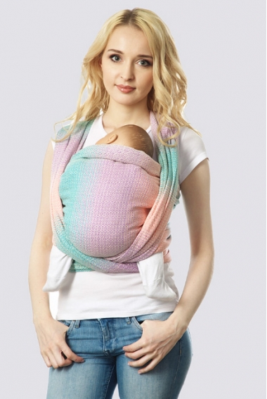 Слинг-шарф алмазного плетения, градация конфетти