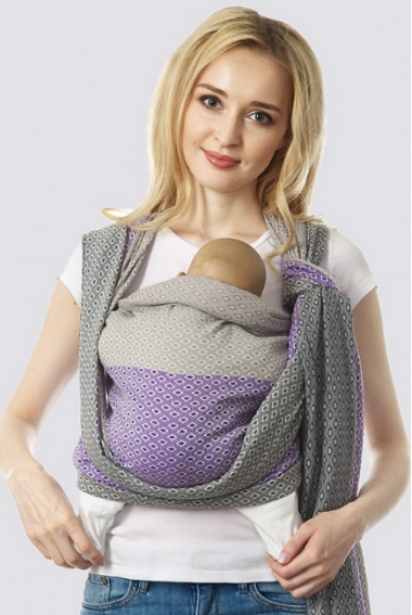 Слинг-шарф алмазного плетения, жемчужно-сиреневый
