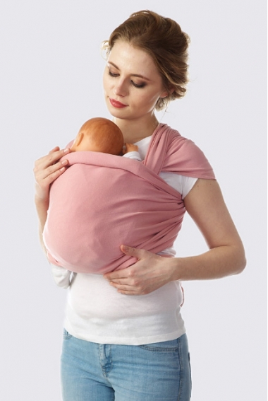 Слинг-шарф трикотажный, розовый