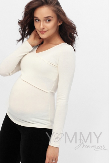 Лонгслив для беременных и кормящих, цвет экрю