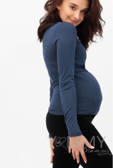 Водолазка для беременных и кормящих, цвет темно-синий