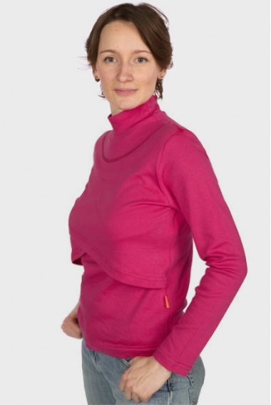 Водолазка для кормящих  "Малиновая"