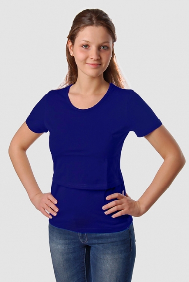 Футболка для кормящих "Синяя"