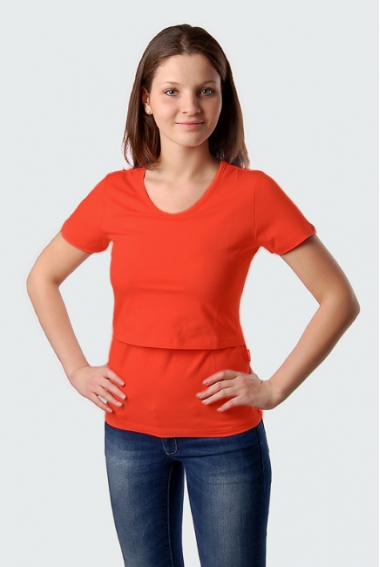 Футболка для кормящих "Оранжевая"