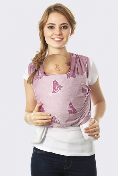 Слинг-шарф Птички, цикламен