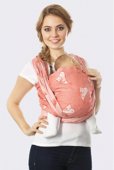 Слинг-шарф Птички, кармин