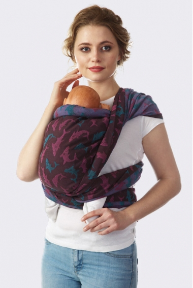 Слинг-шарф Акулы, коричнево-розовый