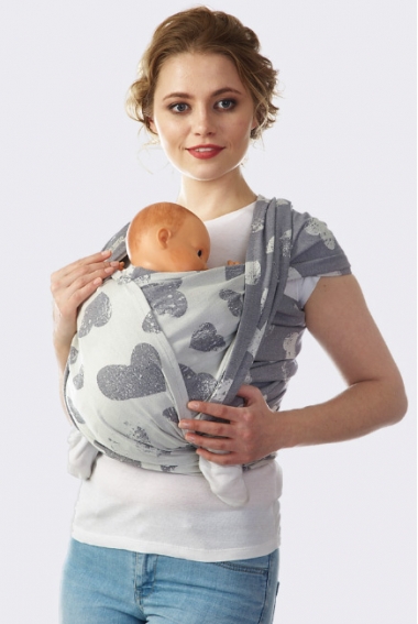 Слинг-шарф Сердца, антрацит