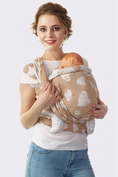 Слинг-шарф Сердца, карамель