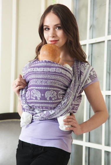 Слинг-шарф Слоны, фиолетовый