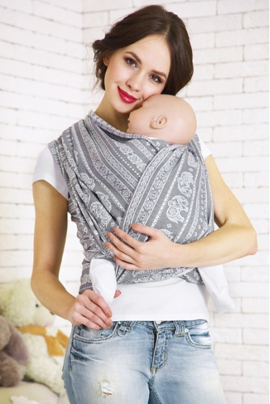 Слинг-шарф Слоны, серый