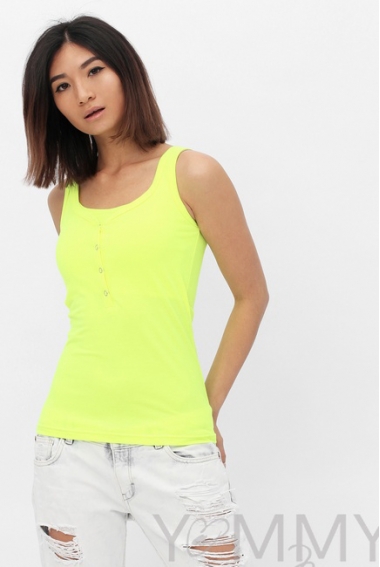 Майка поло для кормящих и беременных, желтый неон