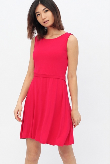 Платье для кормящих и беременных с пояском, фуксия