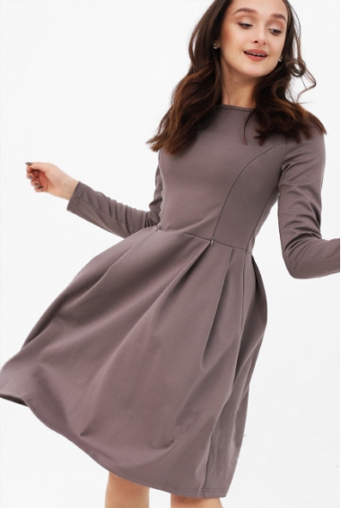Платье для кормящих и беременных со складками, капучино