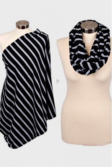 Шарф-накидка для кормления Itzy Ritzy, Platinum Stripe