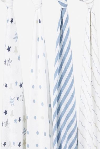 Муслиновые пеленки для новорожденных Aden&Anais большие, набор 4, Rock Star