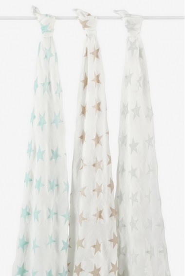 Бамбуковые пеленки для новорожденных Aden&Anais большие, набор 3, Milky Way