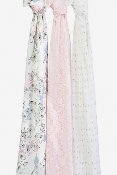 Бамбуковые пеленки для новорожденных Aden&Anais большие, набор 3, Meadowlark