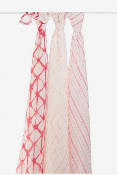 Бамбуковые пеленки для новорожденных Aden&Anais большие, набор 3, Berry