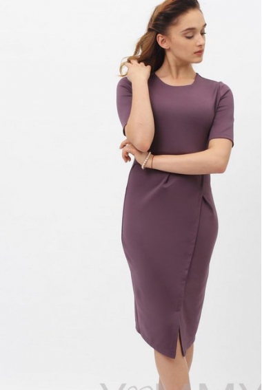 Платье для беременных и кормящих с юбкой "тюльпан", слива