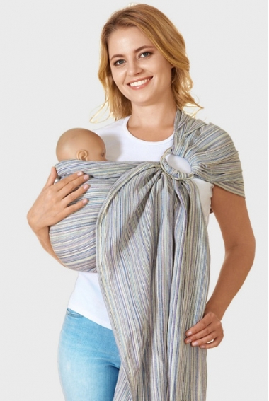 Слинг с кольцами Mums Era "Лайн", голубой