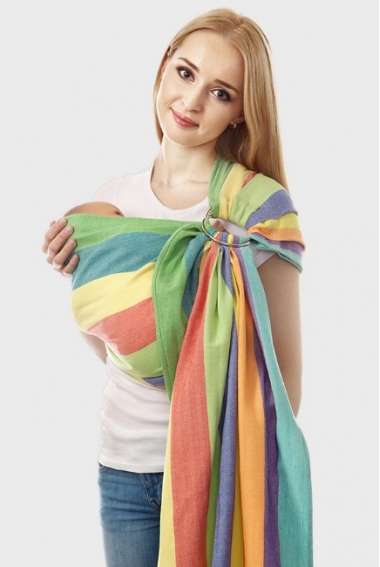 Слинг с кольцами Mums Era "Нидл", радуга