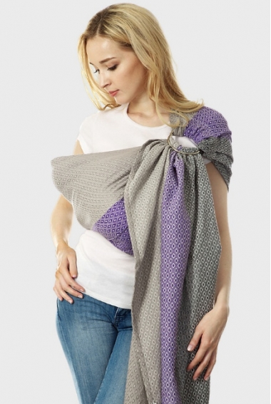 Слинг с кольцами Mums Era "Диамант", жемчуг/лилак