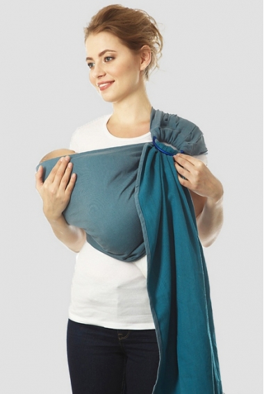 Слинг с кольцами Mums Era "Casual", петроль/джинс