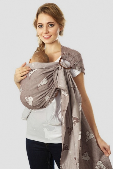 Слинг с кольцами Mums Era "Птички", арабика