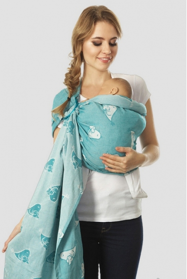 Слинг с кольцами Mums Era "Птички", прибой