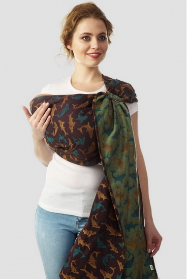 Слинг с кольцами Mums Era "Акулы", голд/корсар