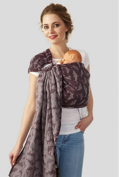 Слинг с кольцами Mums Era "Акулы", браун