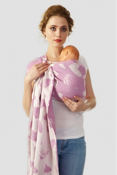 Слинг с кольцами Mums Era "Сердца", орхидея