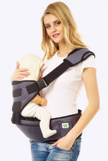 Хипсит со спинкой Mums Era, антрацит/черный