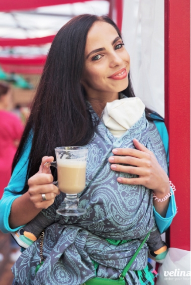 Слинг-шарф Velina, Mint Paisley