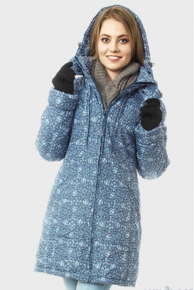 Зимняя слингокуртка Ingrid 3в1, синий орнамент