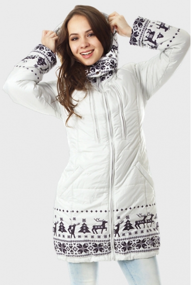 Зимняя слингокуртка Ingrid 3в1, олени жемчуг
