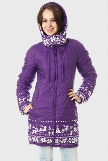 Зимняя слингокуртка Ingrid 3в1, олени фиолет