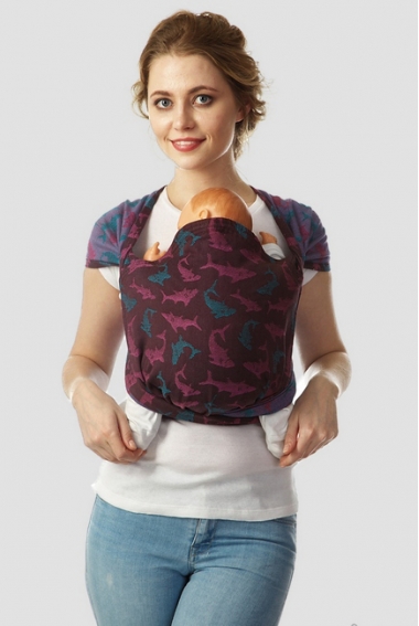 Май-слинг Mums Era "Акулы", маджента/капри