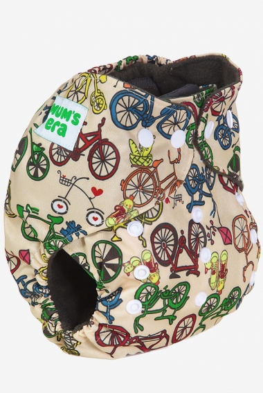 Многоразовый угольный подгузник Mums Era, Велосипеды (с 2 вкладышами)