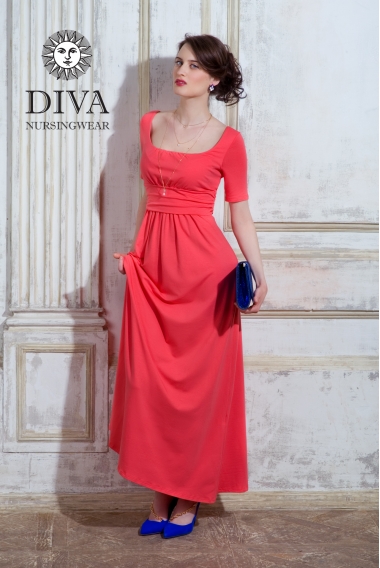 Платье для кормящих и беременных Diva Nursingwear Stella Maxi, Corallo