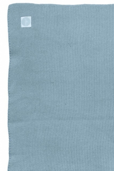 Вязаный плед для новорожденных Jollein Basic Knit, сине-голубой, большой